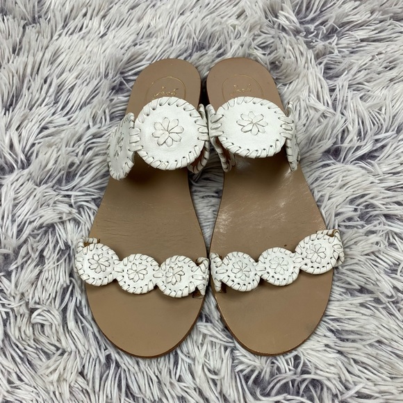 Jack Rogers White Lauren Slip On Sandals Size 9 - Picture 3 of 7